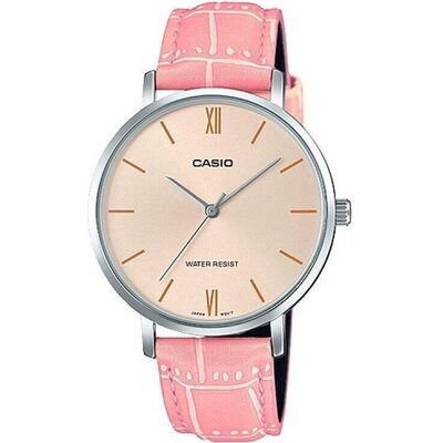 Casio Collection Minimal. Leather - Antique Pink (LTP-VT01L-4BUDF) Women's Watch