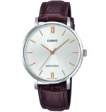 Casio Collection Minimal. Leather - Silver (LTP-VT01L-7B2UDF) Men's Watch
