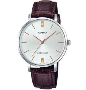 Casio Collection Minimal. Leather - Silver (LTP-VT01L-7B2UDF) Men's Watch