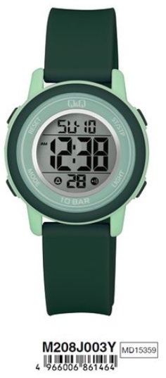 Q&q Digital Day Data 24h (M208J003Y) Unisex Watch