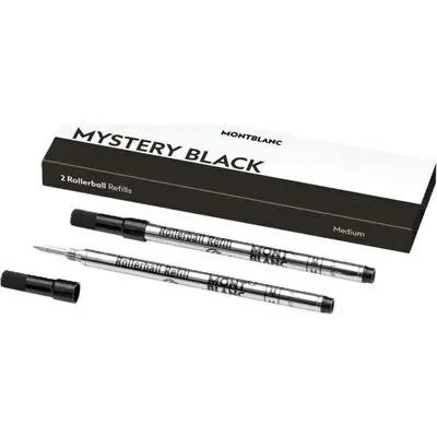 Montblanc Mistery Black - Refills Roller Ball Pen - Medium - 2 Pcs (MB128231) Unisex FASHION ACCESSORIES