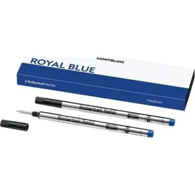 Montblanc Royal Blue - Refills Roller Ball Pen - Medium - 2 Pcs (MB128233) Unisex FASHION ACCESSORIES