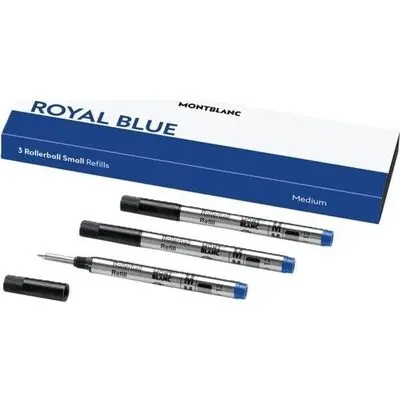 Montblanc Royal Blue - Refills Roller Ball Pen - Small - 3 Pcs (MB128241) Unisex FASHION ACCESSORIES