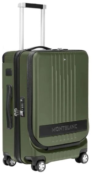 Montblanc Leather Cabin Trolley With Front Pocket - 38x55x23 (37 L) (MB198352)  FASHION ACCESSORIES