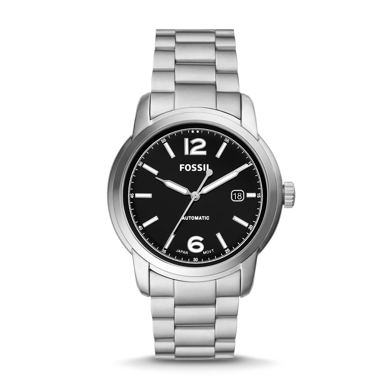 Fossil Heritage Stainless Steel Black Dial Automatic ME3223 Unisex Watch