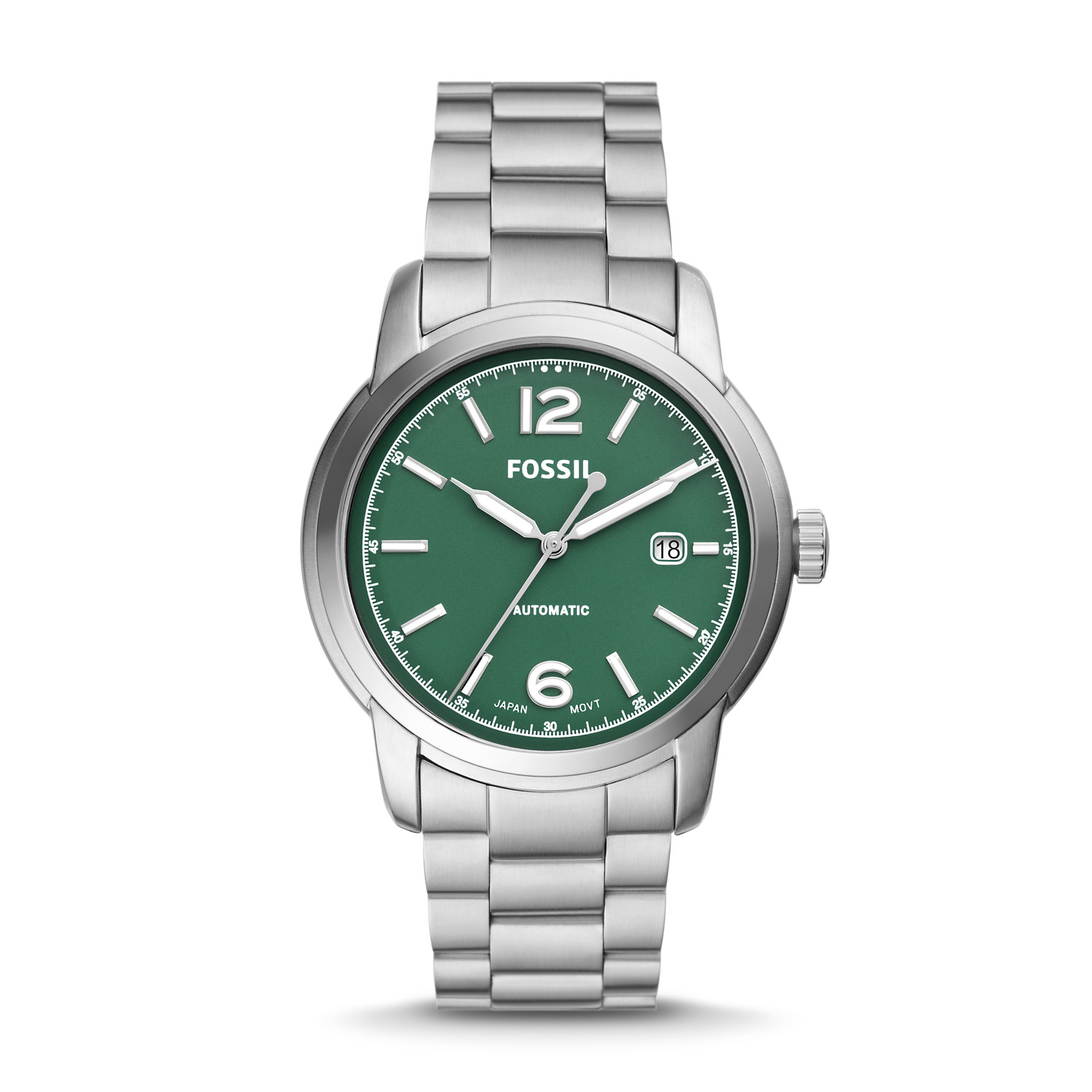 Fossil Heritage Stainless Steel Green Dial Automatic ME3224 Unisex Watch
