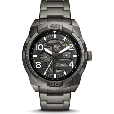 Fossil Bronson Stainless Steel Black Skeleton Dial Automatic ME3255 Men's Watch