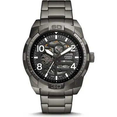 Fossil Bronson Stainless Steel Black Skeleton Dial Automatic ME3255 Men's Watch