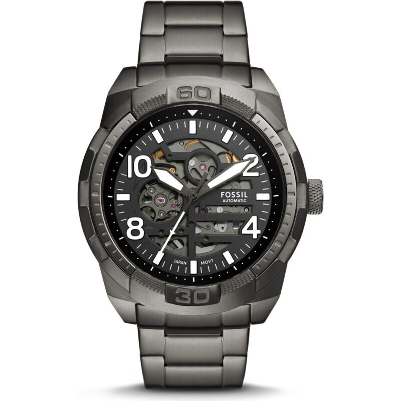 Fossil Bronson Stainless Steel Black Skeleton Dial Automatic ME3255 Men's Watch