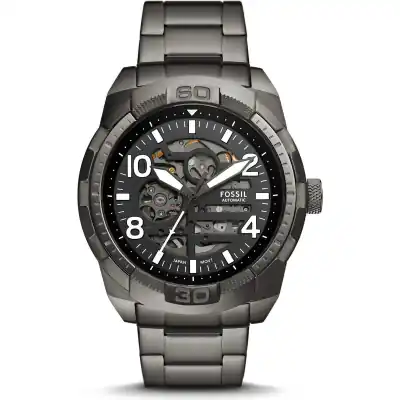 Fossil Bronson Stainless Steel Black Skeleton Dial Automatic ME3255 Men's Watch