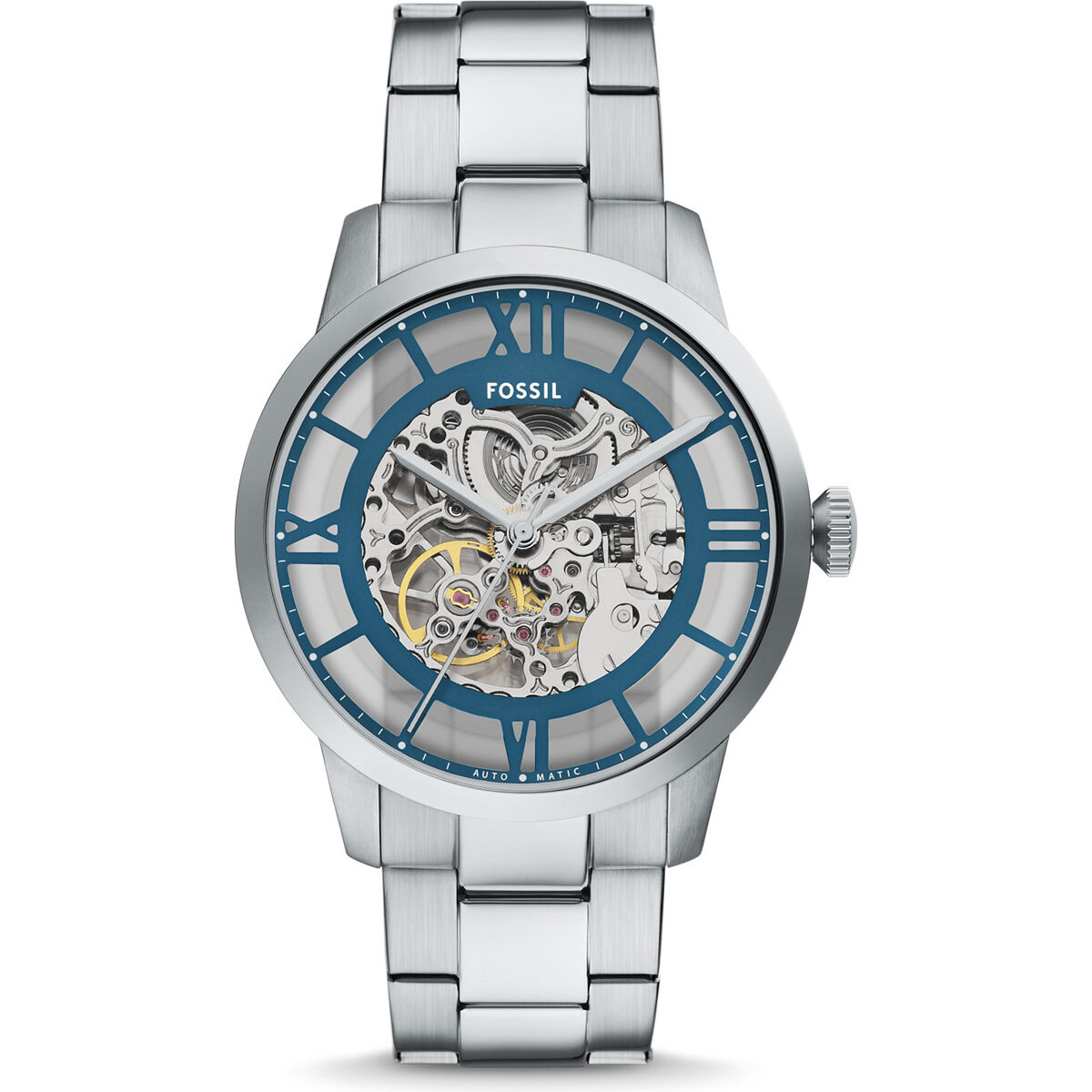 Fossil Townsman Stainless Steel Blue Skeleton Dial Automatic ME3260 Men's Watch