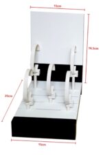 5 Watches Display 1 Level 15x16.5 + 6 Plastic Stands Lacquered Wood - Made In Italy (MI1210)  Watch