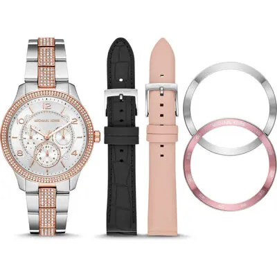 Michael Kors Runway Diamond Accents Quartz MK6727 With Strap Gift Set Women's Watch