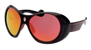 Moncler Sunglasses Black & Red Oval ***special Price*** (ML0148 6401C) Men's EYEWEAR