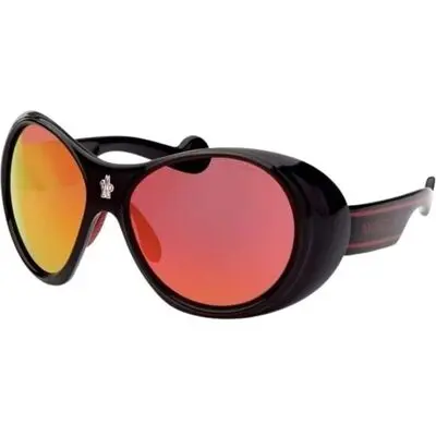 Moncler Sunglasses Black & Red Oval ***special Price*** (ML0148 6401C) Men EYEWEAR