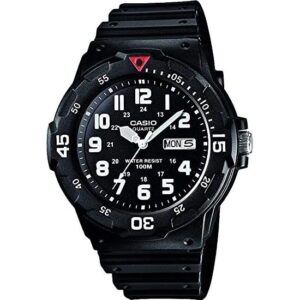 Casio Quartz Analog 100M Black Resin Strap MRW-200H-1BVDF MRW200H-1BVDF Men's Watch