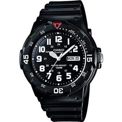 Casio Quartz Analog 100M Black Resin Strap MRW-200H-1BVDF MRW200H-1BVDF Men's Watch