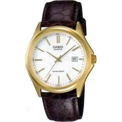 Casio Collection Date Leather - White (MTP-1183Q-7ADF) Men WATCHES