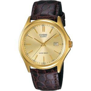 Casio Collection Date Leather - Gold (MTP-1183Q-9ADF) Men WATCHES