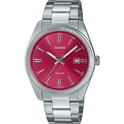Casio Collection Date - Cherry Red (MTP-1302PD-4AVEF) Men WATCHES