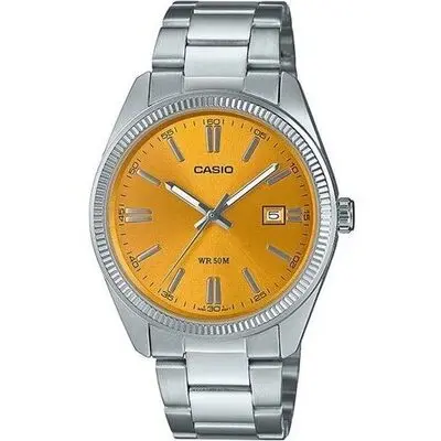 Casio Collection Date - Mustard Yellow (MTP-1302PD-9AVEF) Men WATCHES