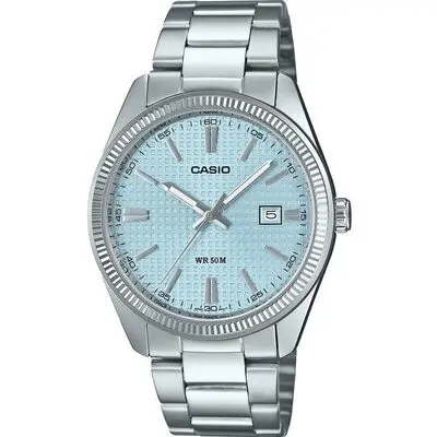 Casio Collection Date - Golf Ball Dial - Light Blue (MTP-1302PE-2AVEF) Men WATCHES