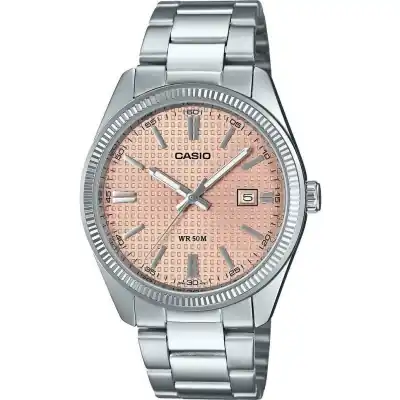 Casio Collection Date - Golf Ball Dial - Antique Pink (MTP-1302PE-4AVEF) Unisex WATCHES