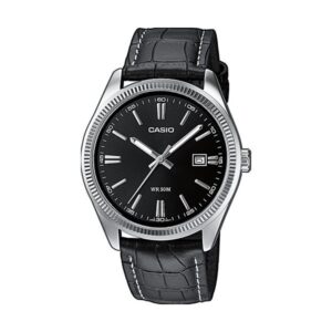 Casio Collection Date. Leather - Black (MTP-1302PL-1AVEF) Men's Watch