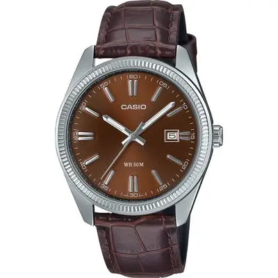 Casio Collection Date. Leather - Bronze (MTP-1302PL-5AVEF) Men WATCHES