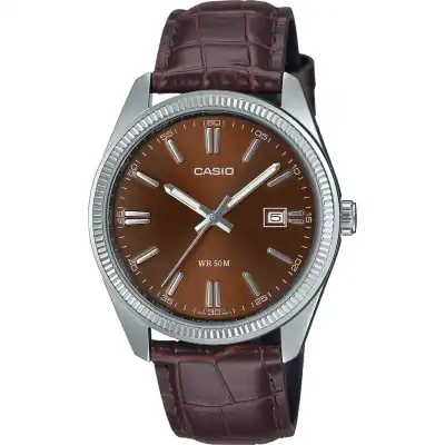 Casio Collection Date. Leather - Bronze (MTP-1302PL-5AVEF) Men WATCHES