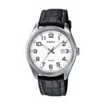 Casio Collection Date.  Leather - White. Numbers (MTP-1302PL-7BVEF) Men's Watch