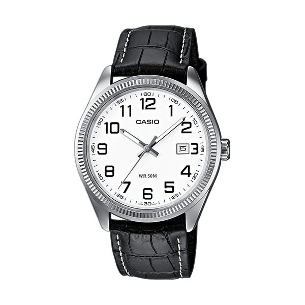 Casio Collection Date. Leather - White. Numbers (MTP-1302PL-7BVEF) Men's Watch