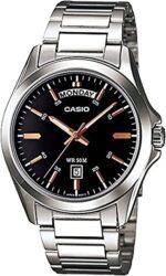 Casio Collection Day Date - Black Rose Gold Index (MTP-1370D-1A2UDF) Men's Watch