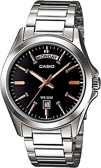 Casio Collection Day Date - Black Rose Gold Index (MTP-1370D-1A2UDF) Men's Watch 1 Casio Collection Day Date - Black Rose Gold Index (MTP-1370D-1A2UDF) Men's Watch