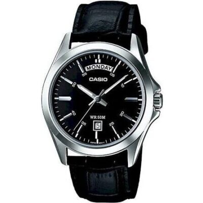 Casio Analog Black Dial Mtp-1370l-1avdf Mtp-1370l-1av Men's Watch