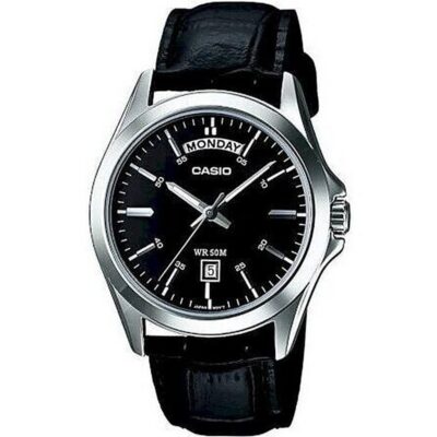 Casio Analog Black Dial Mtp-1370l-1avdf Mtp-1370l-1av Men's Watch