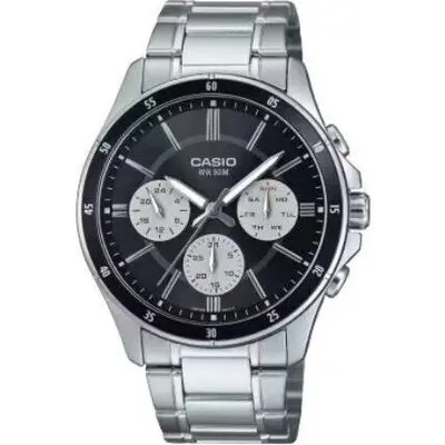 Casio Collection Multifunction Calendar - Black & White Panda (MTP-1374D-1A3VDF) Men WATCHES