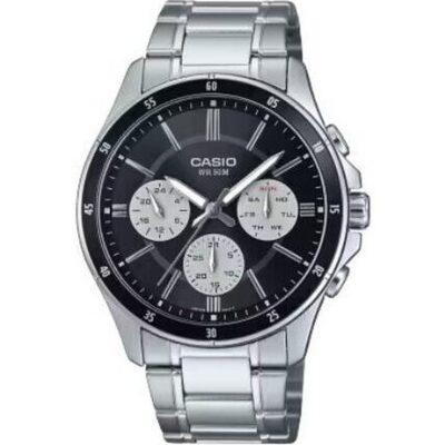 Casio Collection Multifunction Calendar - Black & White Panda (MTP-1374D-1A3VDF) Men WATCHES