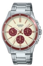Casio Collection Multifunction Calendar - Champagne & Bordeaux (MTP-1374D-5A2VDF) Men's Watch