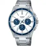 Casio Collection Multifunction Calendar - White & Blue Panda (MTP-1374D-7A2VDF) Men WATCHES