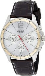 Casio Collection Multifunction Calendar. Leather - Silver (MTP-1374L-7AVDF) Men's Watch