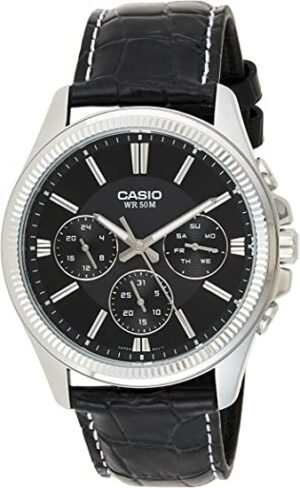 Casio Day Date Multifunction. Leather - Black (MTP-1375L-1AVDF) Men's Watch