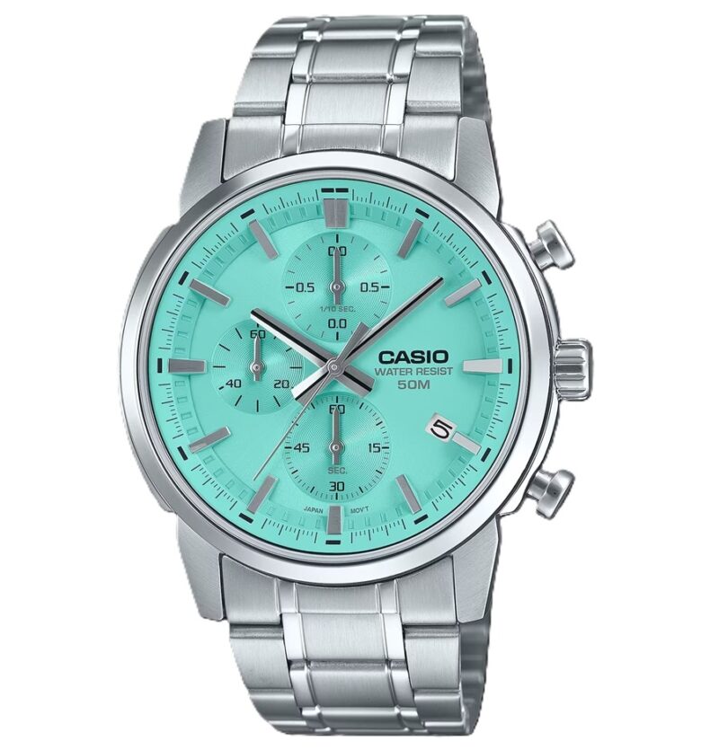 Casio Collection Chrono Date - Aqua Green (MTP-E510D-2AVDF) Men's Watch