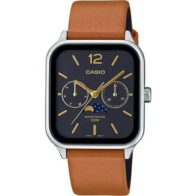 Casio Collection Moonphases Leather - Black (MTP-M305L-1AVER) Unisex WATCHES