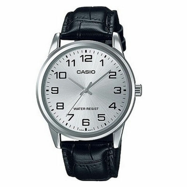 Casio Collection only time, leather - silver (mtp-v001l-7budf) Men's Watch 1 Casio Collection Only Time. Leather - Silver (MTP-V001L-7BUDF) Men's Watch