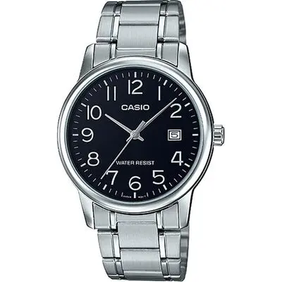 Casio Collection Date Steel - Black (MTP-V002D-1BUDF) Men WATCHES