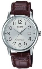 Casio Collection Date. Leather - Silver (MTP-V002L-7B2UDF) Men's Watch