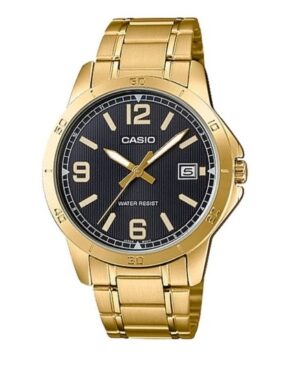 Casio Collection Casual Date Gold - Black (MTP-V004G-1BUDF) Men's Watch