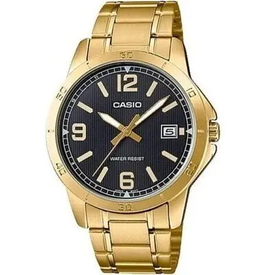 Casio Collection Casual Date Gold - Black (MTP-V004G-1BUDF) Men WATCHES