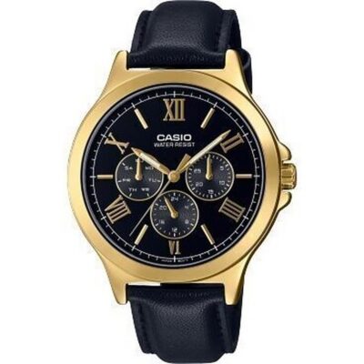 Casio Collection Multifunction Leather - Black (MTP-V300GL-1AUDF) Men WATCHES